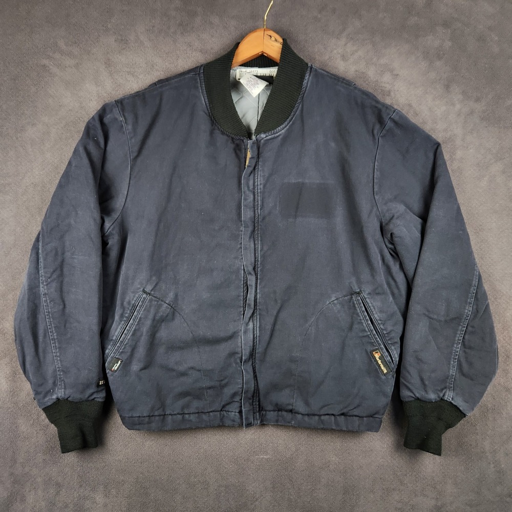 Workrite FR‎ Flame Resistant Bomber Jacket Mens Large Navy Blue 300UT70BK